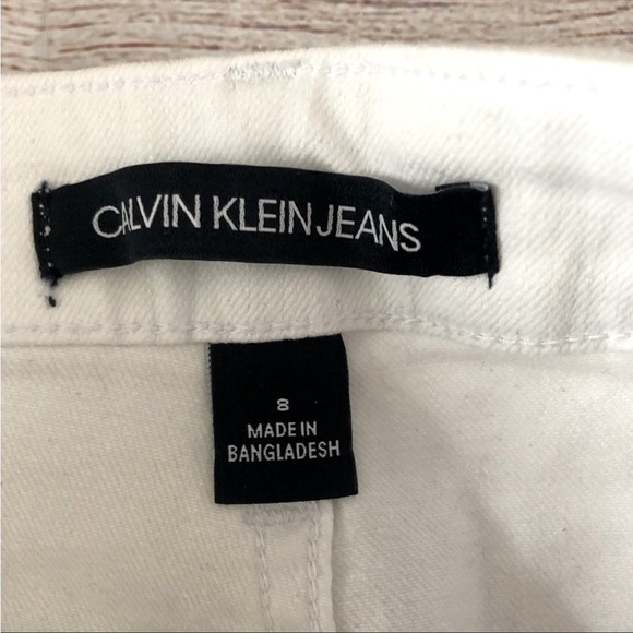 CALVIN KLEIN White Jean Skirt Size 8 - Picture 6 of 6